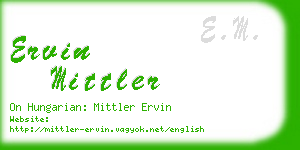 ervin mittler business card